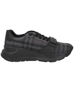 Burberry Plaid Platform Lace-Up Casual Sneakers - Black