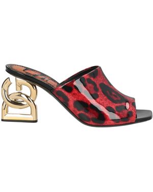 Dolce & Gabbana Leopard Print Sandals - Pink