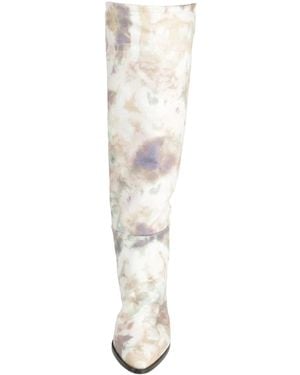 Isabel Marant Pointed-Toe Tie-Dye Ankle Boots - White