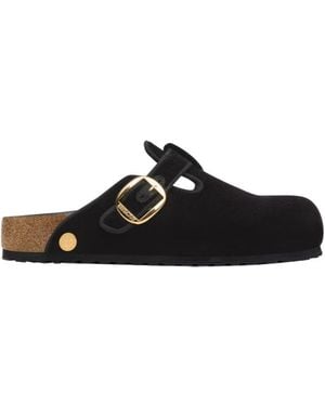 Birkenstock Boston Big Buckle Piping Rivet Logo - Black