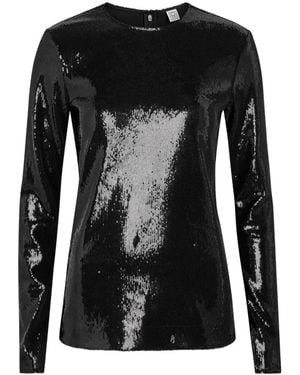 TOTEME Round-Neck Sequin Top - Black
