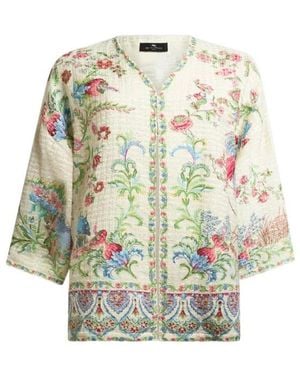 Etro Printed Short Sleeves Blouse - White
