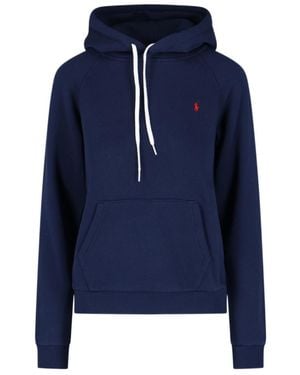 Polo Ralph Lauren Logo Embroidered Hoodie - Blue