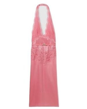 Gucci Lace Detailed Satin Dress - Pink