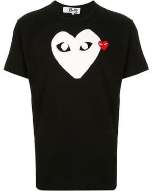 COMME DES GARÇONS PLAY Comme Des Garçons Play Logo Detailed Crewneck T-Shirt - Black