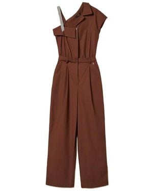 Twinset One-Shoulder Jumpsuit - Brown