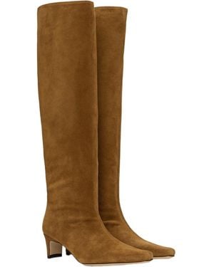 STAUD Wally 45Mm Suede Boots - Brown