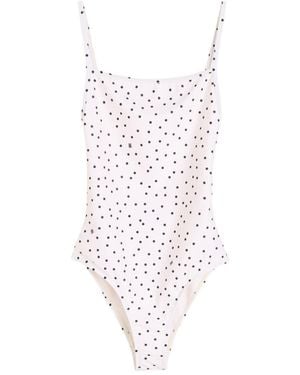 By Malene Birger Astrid Polka-Dot Swimsuit - White