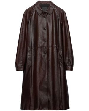 Prada Leather Coat - Brown