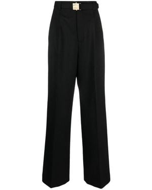 Miu Miu Belt-Loop Wool Trousers - Black