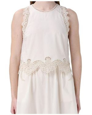 forte_forte Embroidered Sleeveless Vest - White