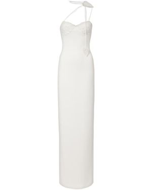 David Koma Embroidered Gown - White