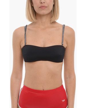 DIESEL Bandeau Bikini Top With Striped Straps - Black