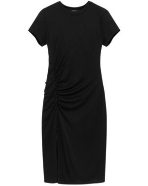 Anine Bing Vida Ruched Jersey Dress - Black