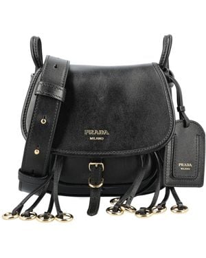 Prada Logo Shoulder Bag - Black
