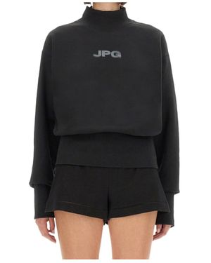 Jean Paul Gaultier Logo Printed High-Neck Sweatshirt - Black