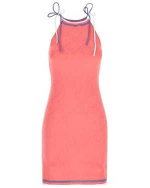 Fendi Dark Viscose Blend Mini Dress - Pink