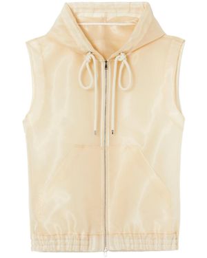 Plan C Hooded Zipper Vest - Natural