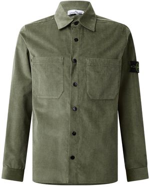 Stone Island Long Sleeve Button Shirt - Green