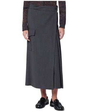 P.A.R.O.S.H. Wool Wrap Skirt - Gray
