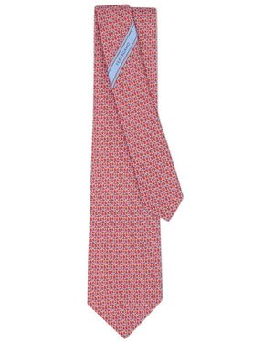 Ferragamo Gancini Printed Tie - Pink