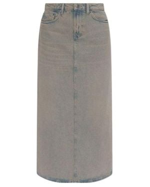 Samsøe & Samsøe Classic Denim Midi Skirt - Gray
