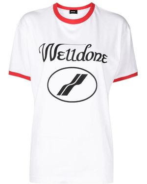 we11done Logo-Print Crew-Neck T-Shirt - White