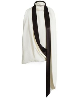 Alberta Ferretti Draped Scarf Detail Top - White