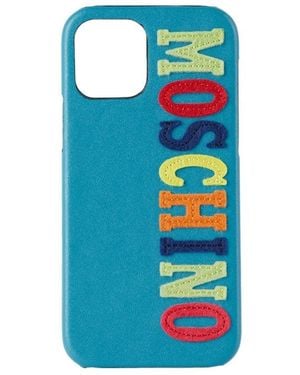 Moschino Logo Iphone 12 Pro Mobile Phone Case - Blue
