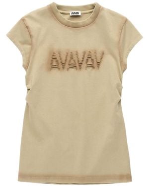 AVAVAV Logo Cut-Out T-Shirt - Natural