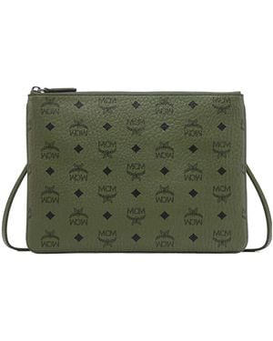 MCM Visetos Original Crossbody Pouch - Green
