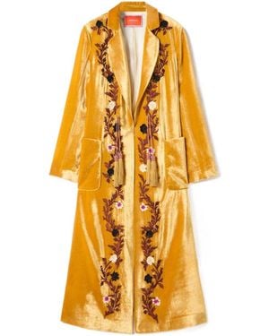 La DoubleJ La Doublej Embroidered Tassel Duster Coat - Yellow