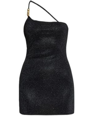 Oséree Lumière One-Shoulder Mini Dress - Black