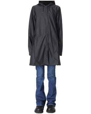 Rains A-Line W Press-Stud Raincoat - Blue