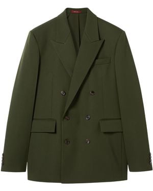 Gucci Double-Breasted Light Wool Gabardine Jacket - Green