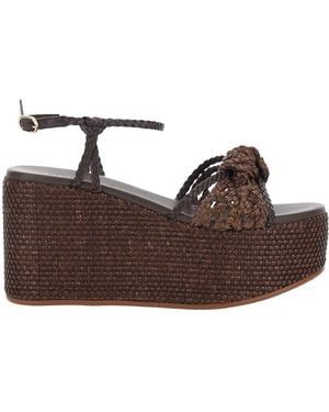 Twinset Woven Platform Heeled Sandals - Brown
