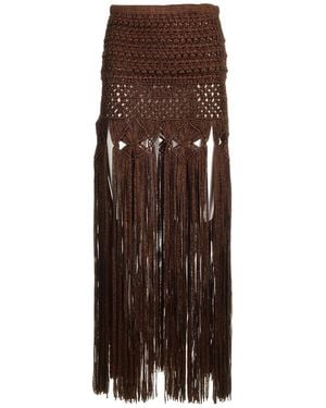 Alanui Ray Of Light Knitted Skirt - Brown