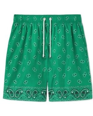 Palm Angels Paisley-Printed Drawstring Swim Shorts - Green