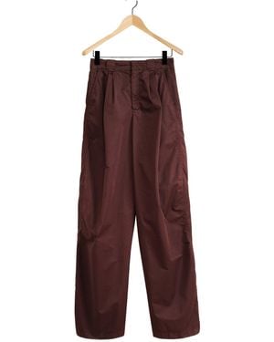 Lemaire Wide Leg Pleated Pants - Red