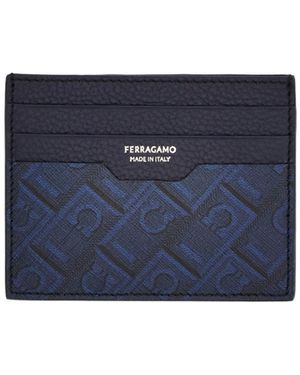 Ferragamo Ferragamo Monogram Credit Card Holder - Blue