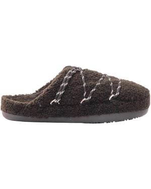 Moon Boot Teddy Lace-Up Slippers - Brown