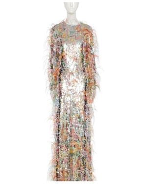 Valentino Sequin Embellished Crewneck Dress - White