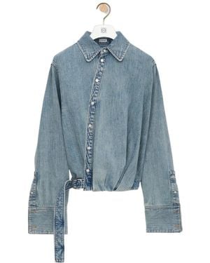 Loewe Draped Denim Shirt - Blue