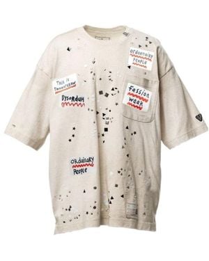 Maison Mihara Yasuhiro Embellished Sticker T-Shirt - White