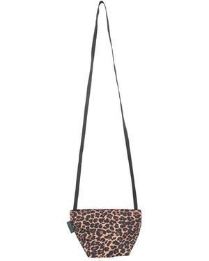 Herve Chapelier Leopard Print Shoulder Bag - Natural