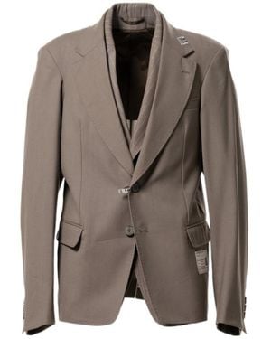 Maison Mihara Yasuhiro Front Layered Jacket - Brown