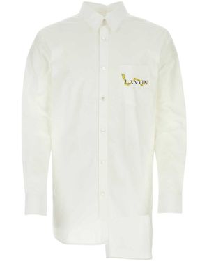 Lanvin Buttoned Asymmetric Long-Sleeved Shirt - White