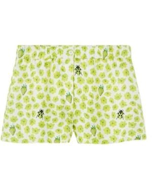 Versace Floral-Printed Elasticated Waistband Shorts - Metallic