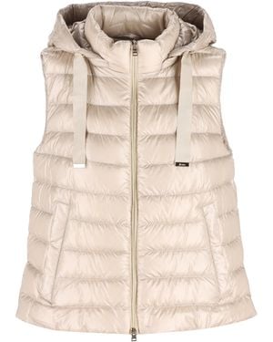 Herno Hooded Zip-Up Gilet - Natural