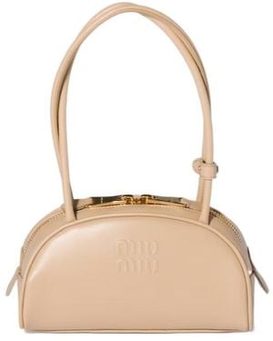 Miu Miu Beau Leather Bag - Natural